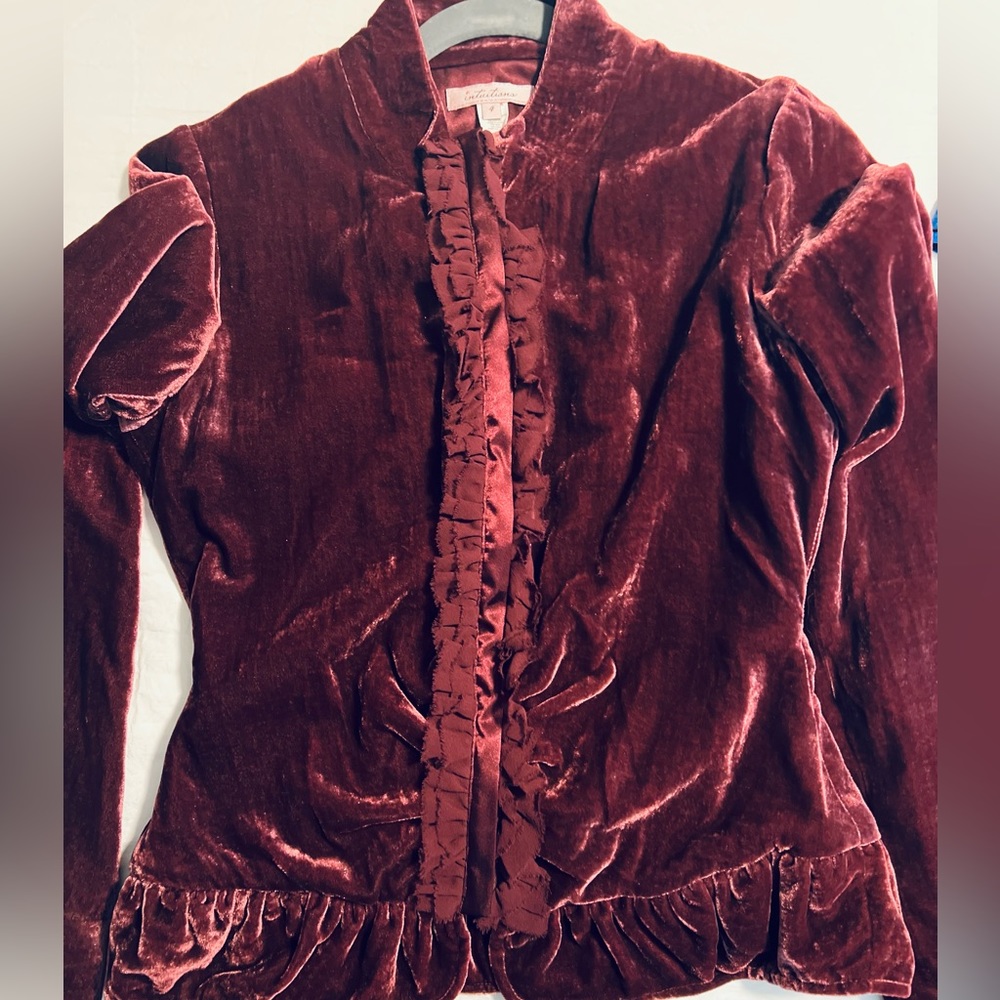 Intuitions suede purple jacket